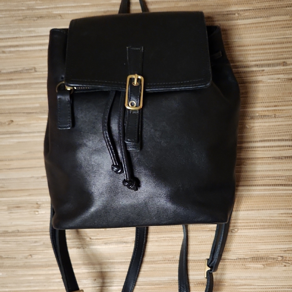 Coach Black Leather Mini Backpack